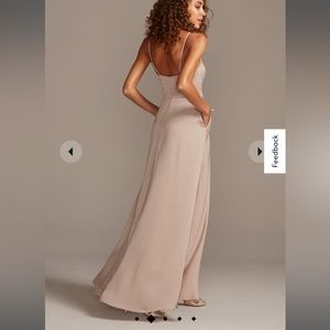crepe-back satin spaghetti strap bridesmaid dress
